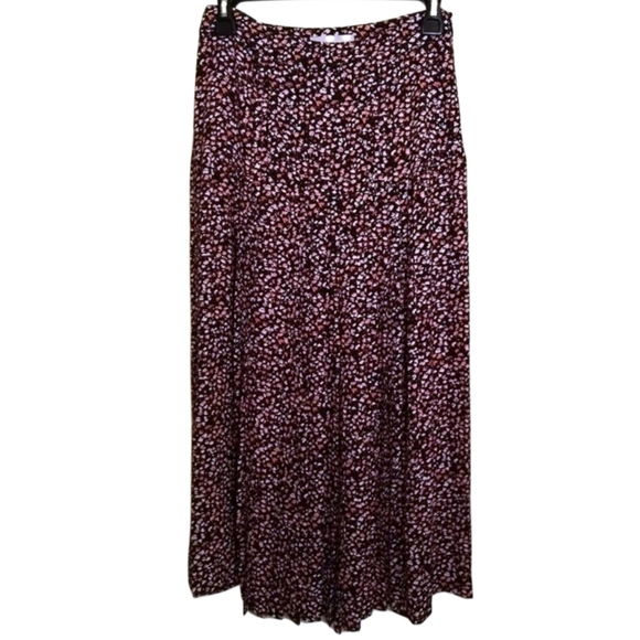 Chelsea28 Dresses & Skirts - NEW Pink & Black Midi Skirt - Abstract Floral Nordstrom long pleated skirt